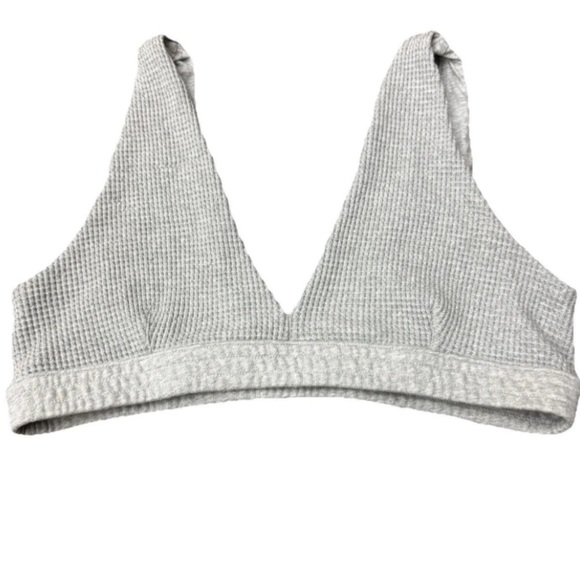 aerie Other - AERIE GRAY WAFFLE V NECK BRALETTE BRA XS